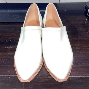 Madewell White Leather Loafers